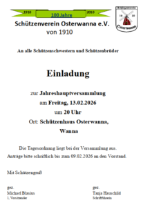 Jahreshauptversammlung 2026